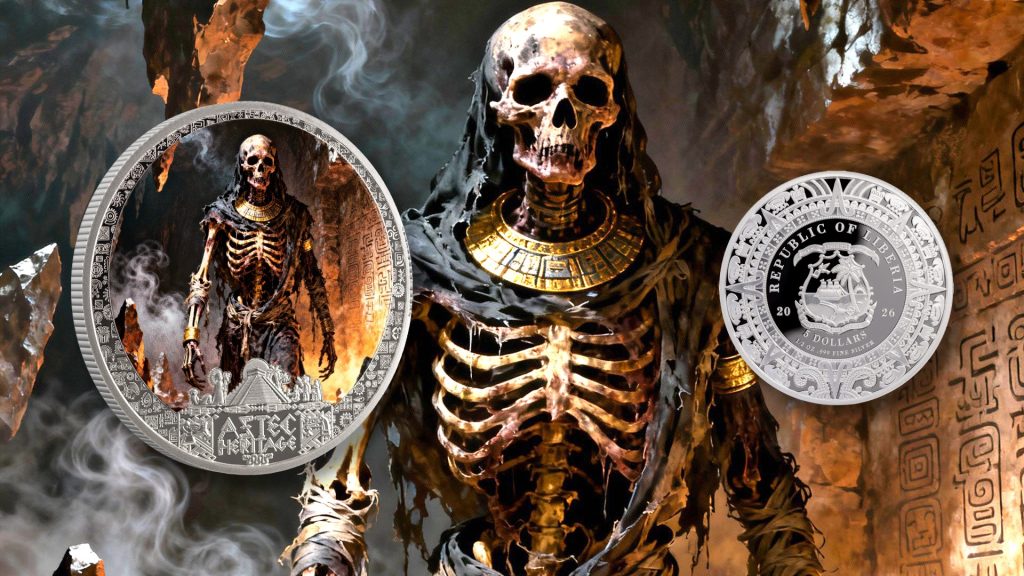 Mictlāntēcutli - Aztec Heritage series - Liberia 2026 PROOF 1/2oz silver coin