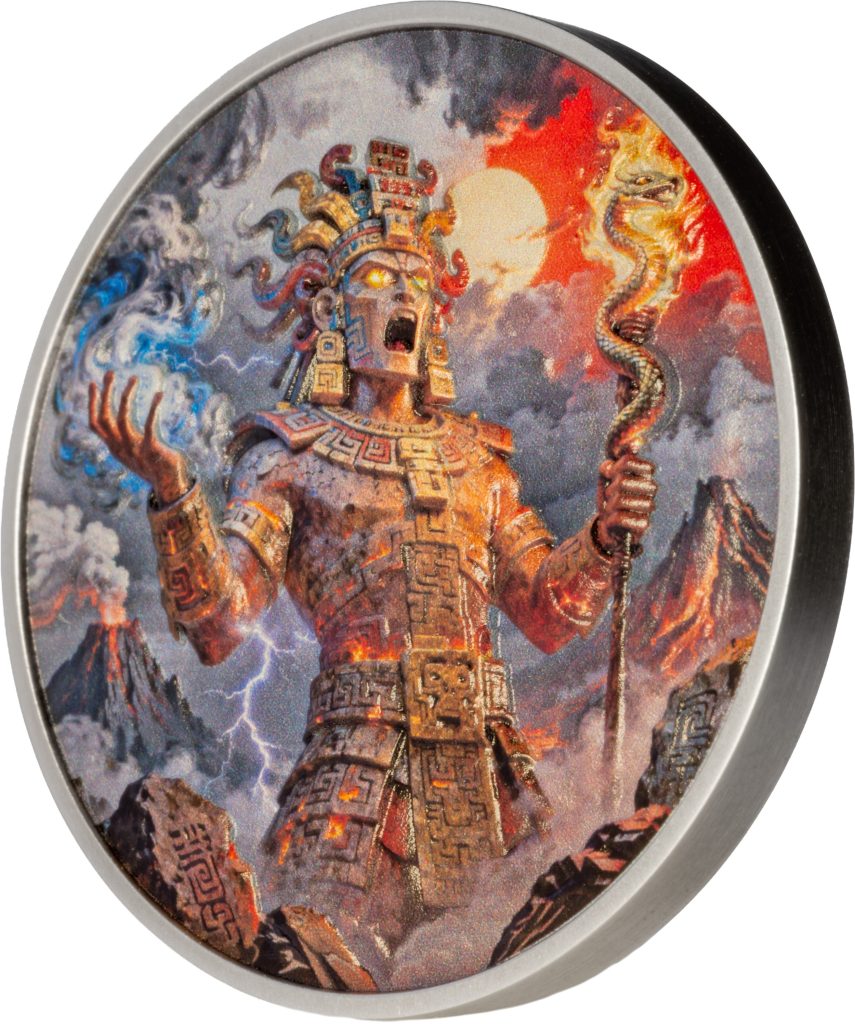 Xiuhtecuhtli 2oz UHR - Aztec Heritage series - Liberia 2026 Antiqued 2 oz silver coin