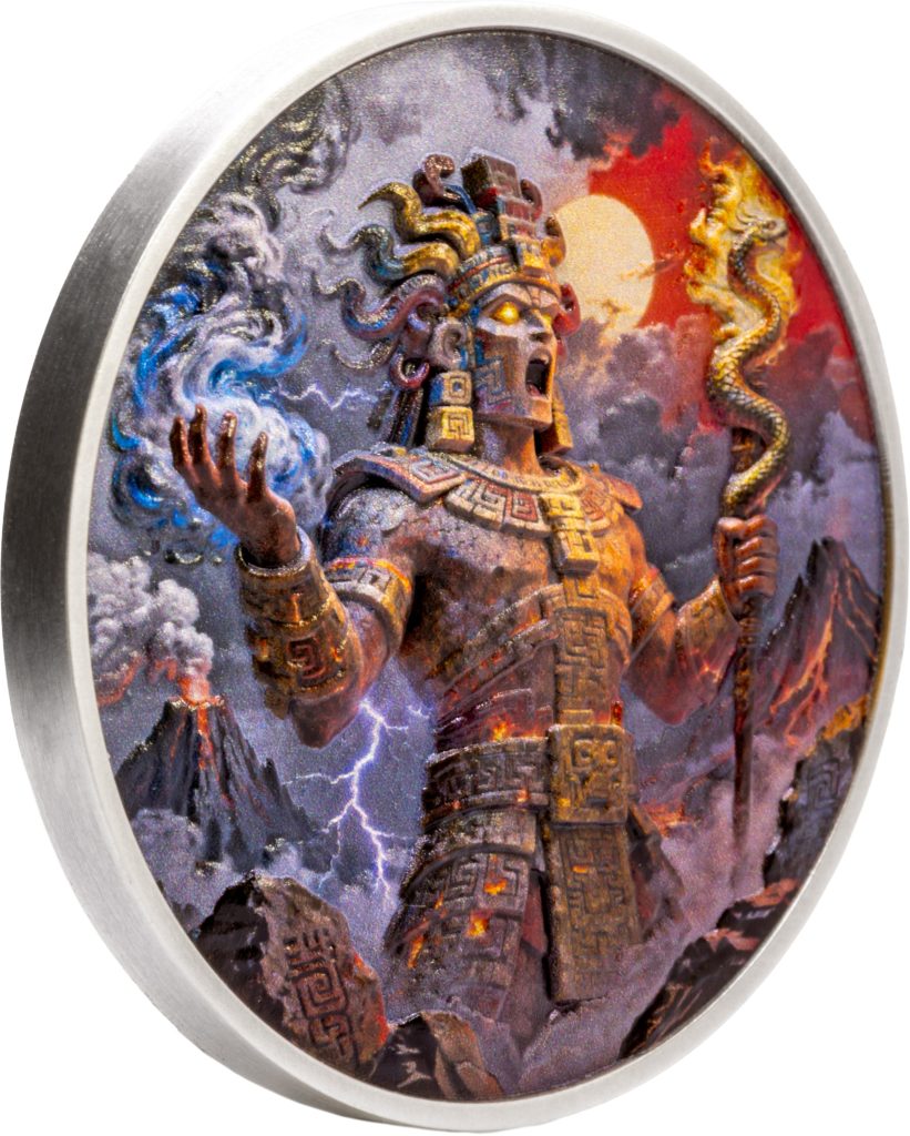 Xiuhtecuhtli 2oz UHR - Aztec Heritage series - Liberia 2026 Antiqued 2 oz silver coin