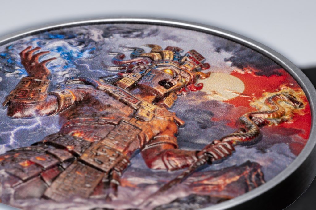 Xiuhtecuhtli 2oz UHR - Aztec Heritage series - Liberia 2026 Antiqued 2 oz silver coin