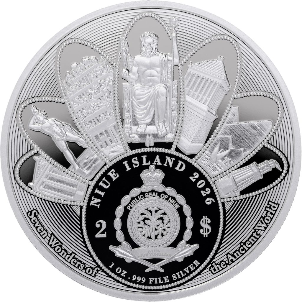 Hanging Gardens of Babylon - 7 Wonders of the Ancient World series - Niue 2026 1oz Silver Proof coin