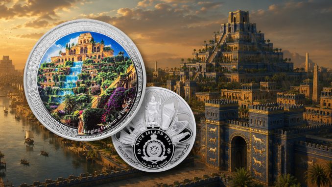 Hanging Gardens of Babylon - 7 Wonders of the Ancient World series - Niue 2026 1oz Silver Proof coin
