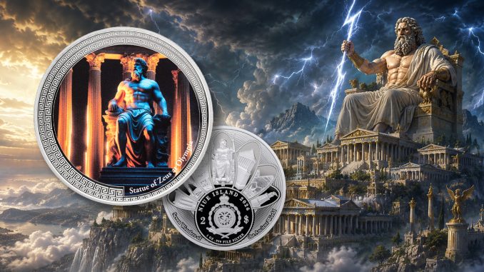 Statue of Zeus at Olympia - 7 Wonders of the Ancient World series - Niue 2026 1oz Silver Proof coin